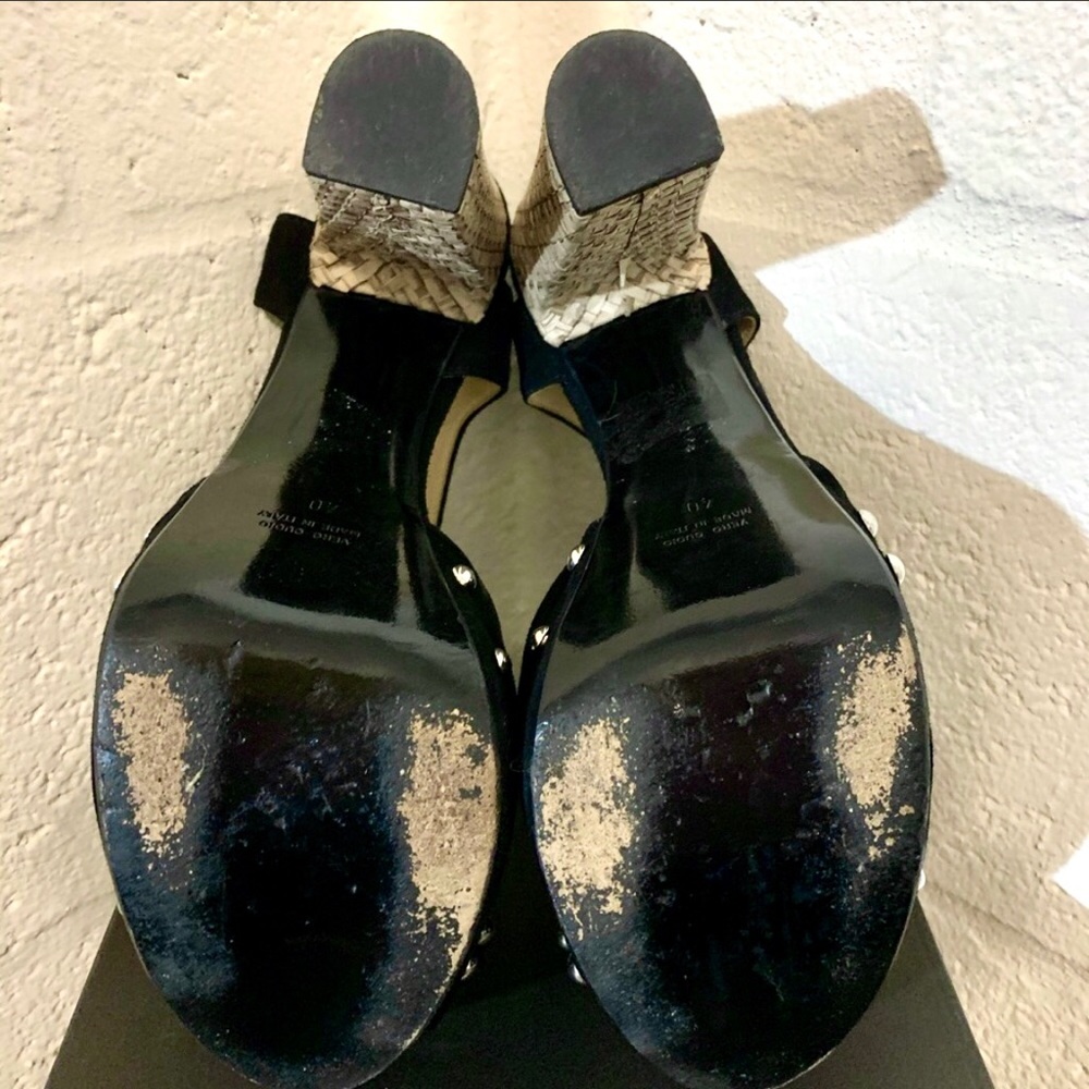 Gianni Ferrante Black Suede Platform Sandals View 4
